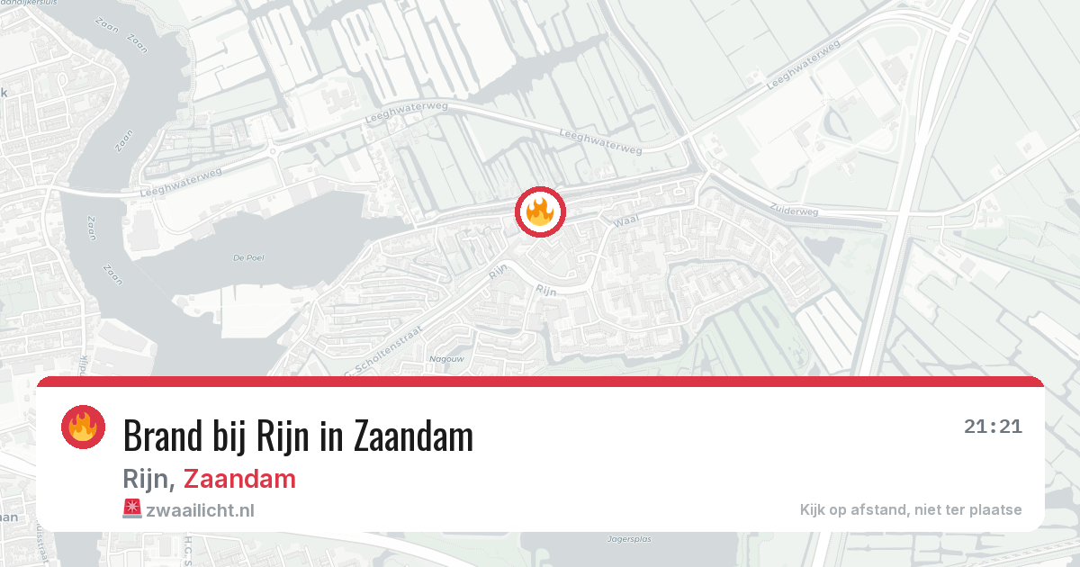 Brand bij Rijn in Zaandam — 15 mrt 2026