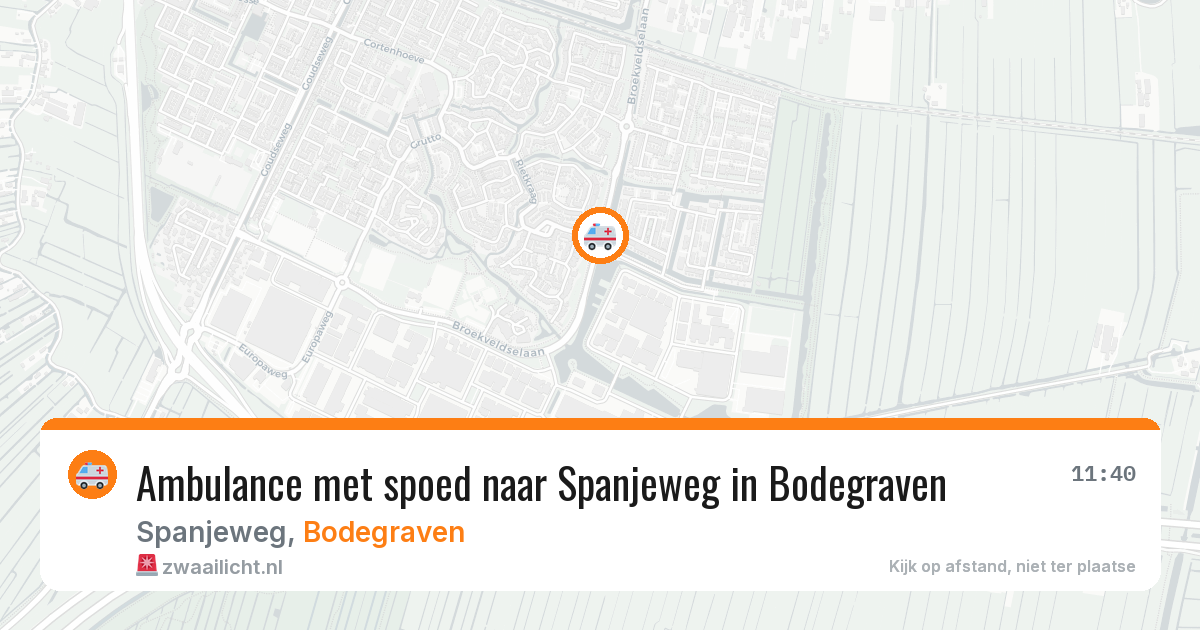 Ambulance met spoed naar Spanjeweg in Bodegraven — 6 aug 2026