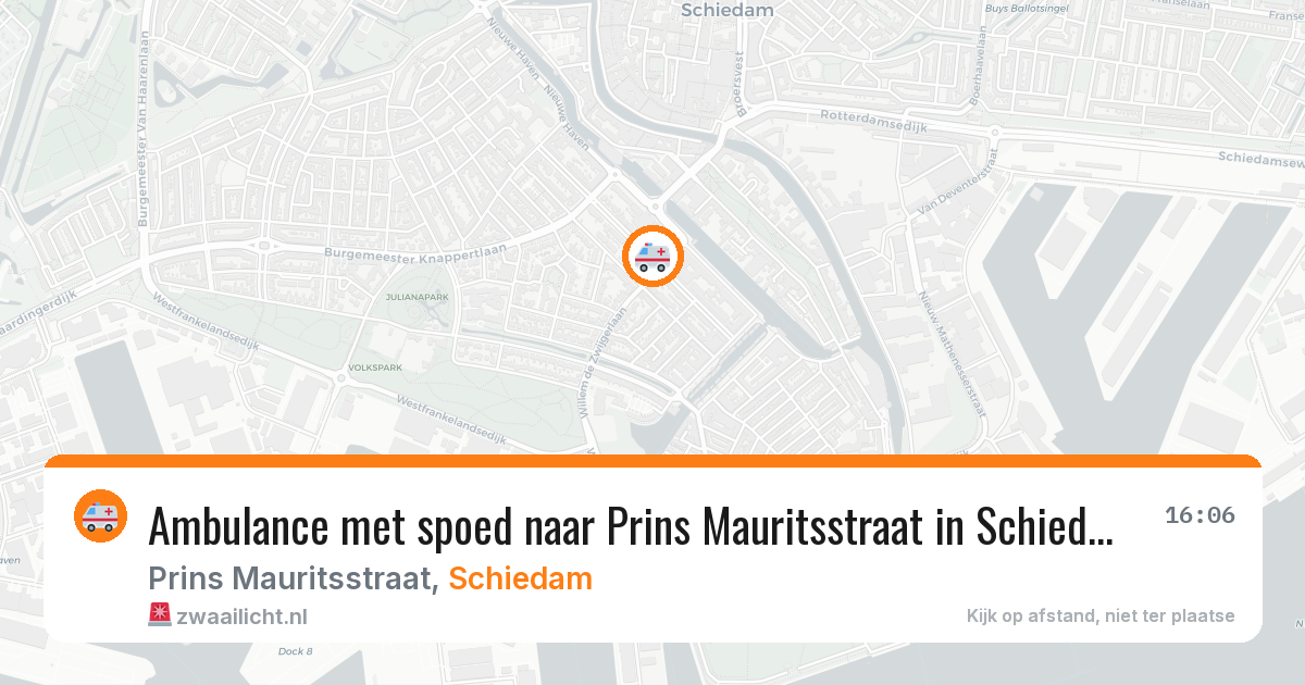 Ambulance met spoed naar Prins Mauritsstraat in Schiedam — 9 mei 2026