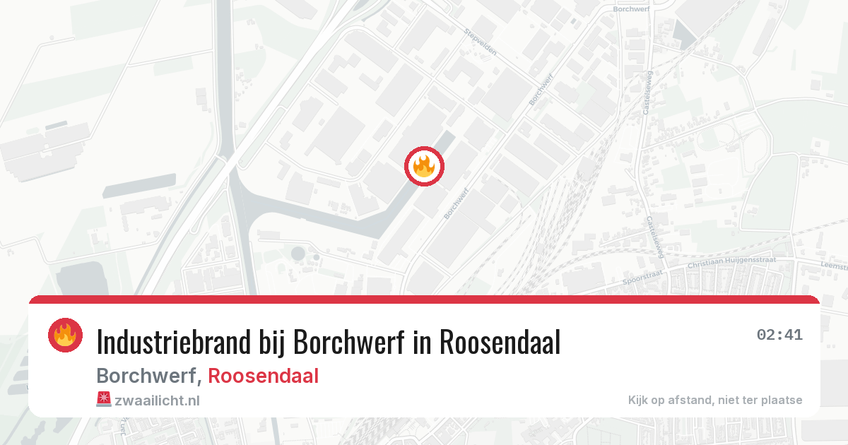 Industriebrand bij Borchwerf in Roosendaal — 12 mrt 2026