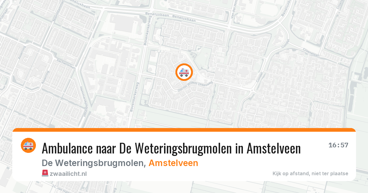 Ambulance naar De Weteringsbrugmolen in Amstelveen — 19 mrt 2026