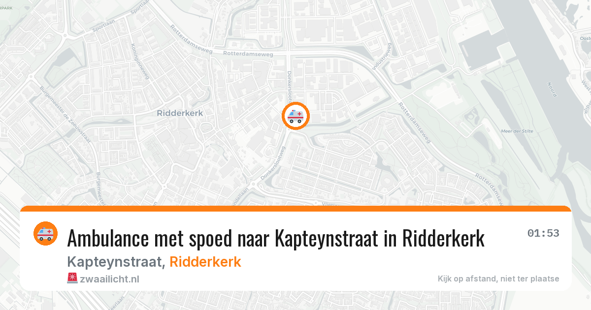 Ambulance met spoed naar Kapteynstraat in Ridderkerk — 7 aug 2026