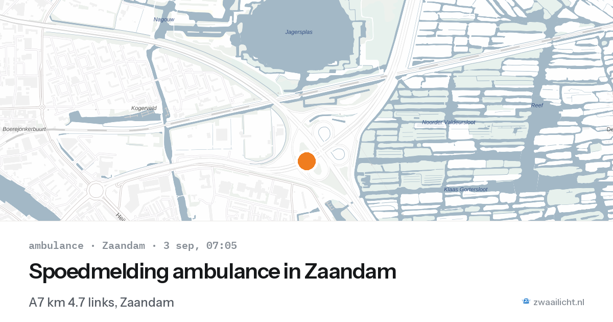 Spoedmelding ambulance in Zaandam — 3 sep 2026