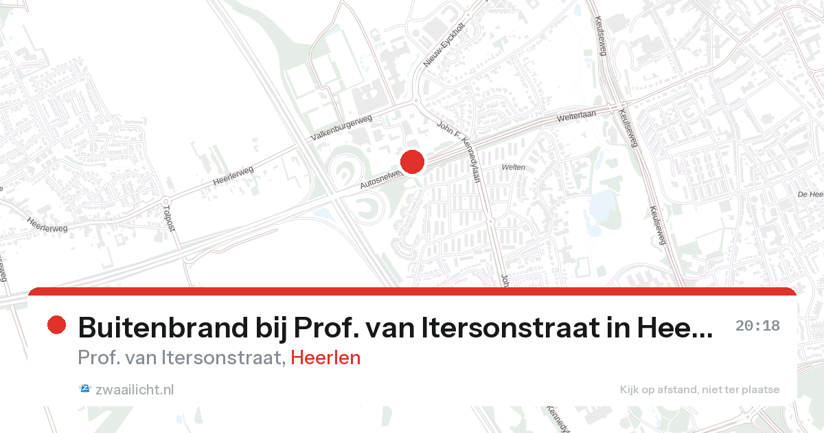 Buitenbrand bij Prof. van Itersonstraat in Heerlen — 25 aug 2026