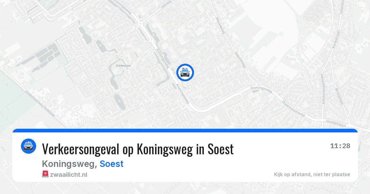 Verkeersongeval op Koningsweg in Soest — 19 jul 2026
