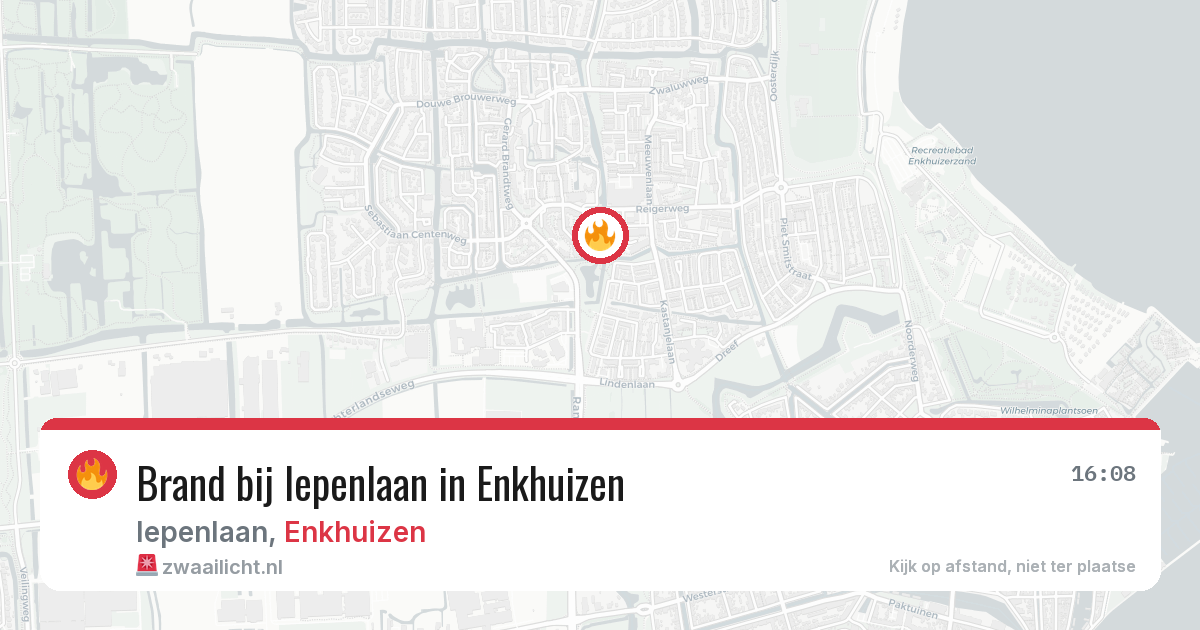 Brand bij Iepenlaan in Enkhuizen — 14 jul 2026