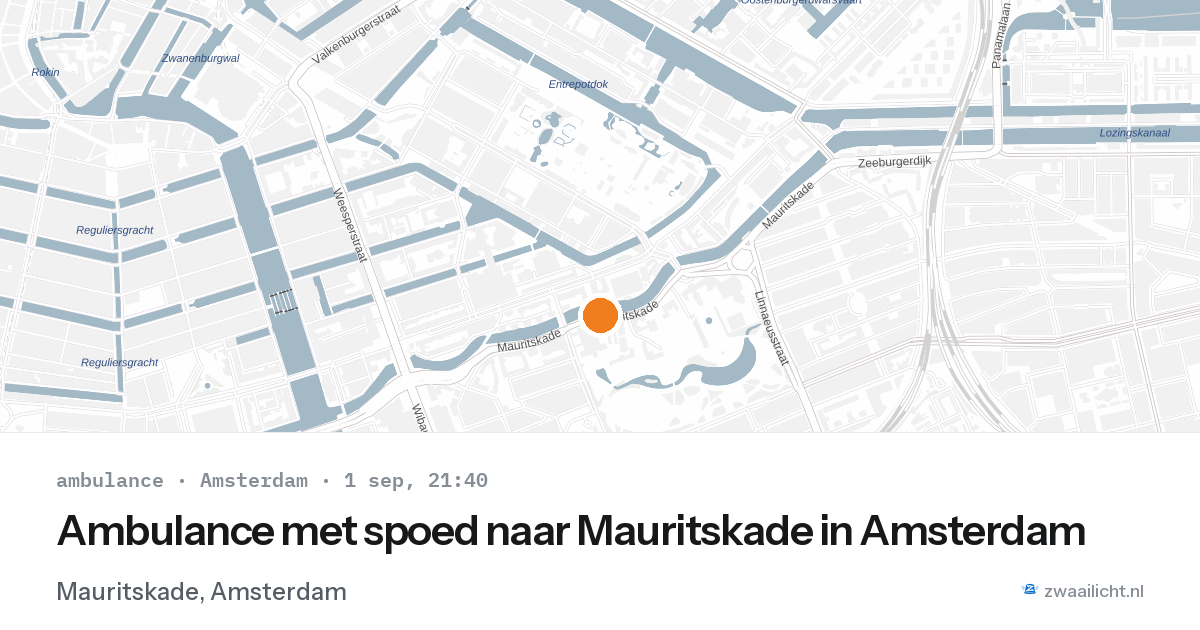 Ambulance met spoed naar Mauritskade in Amsterdam — 1 sep 2026