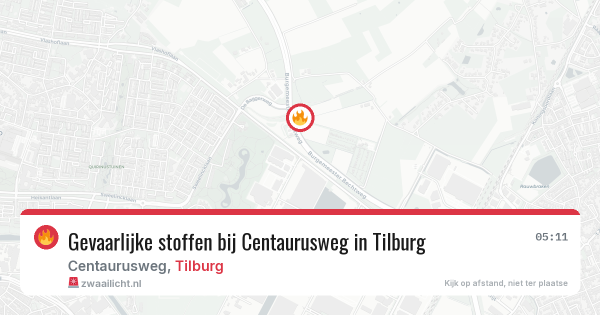 Gevaarlijke stoffen bij Centaurusweg in Tilburg — 11 jun 2026