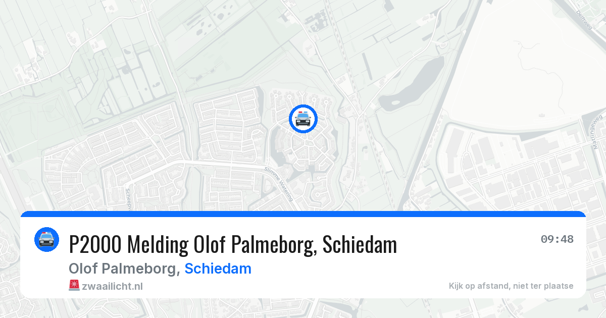 P2000 Melding Olof Palmeborg, Schiedam — 15 jun 2026