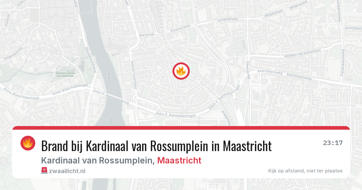Brand bij Kardinaal van Rossumplein in Maastricht — 10 jul 2026