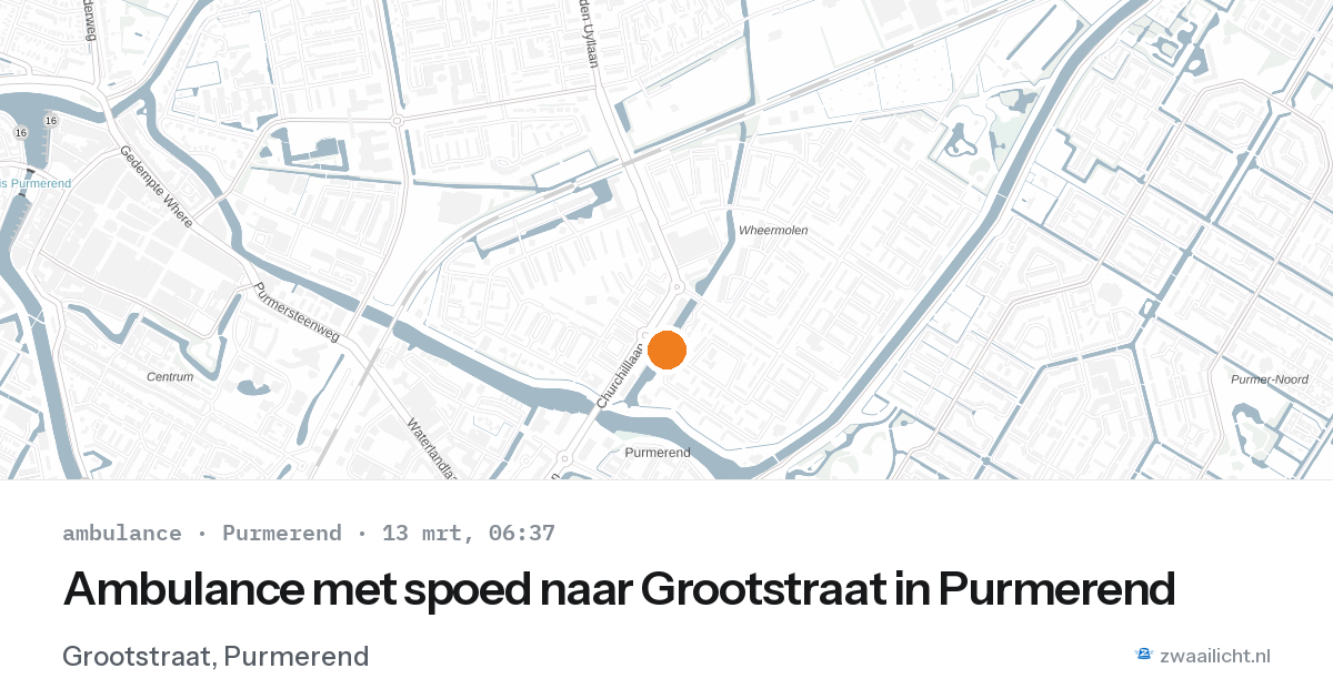Ambulance met spoed naar Grootstraat in Purmerend — 13 mrt 2026