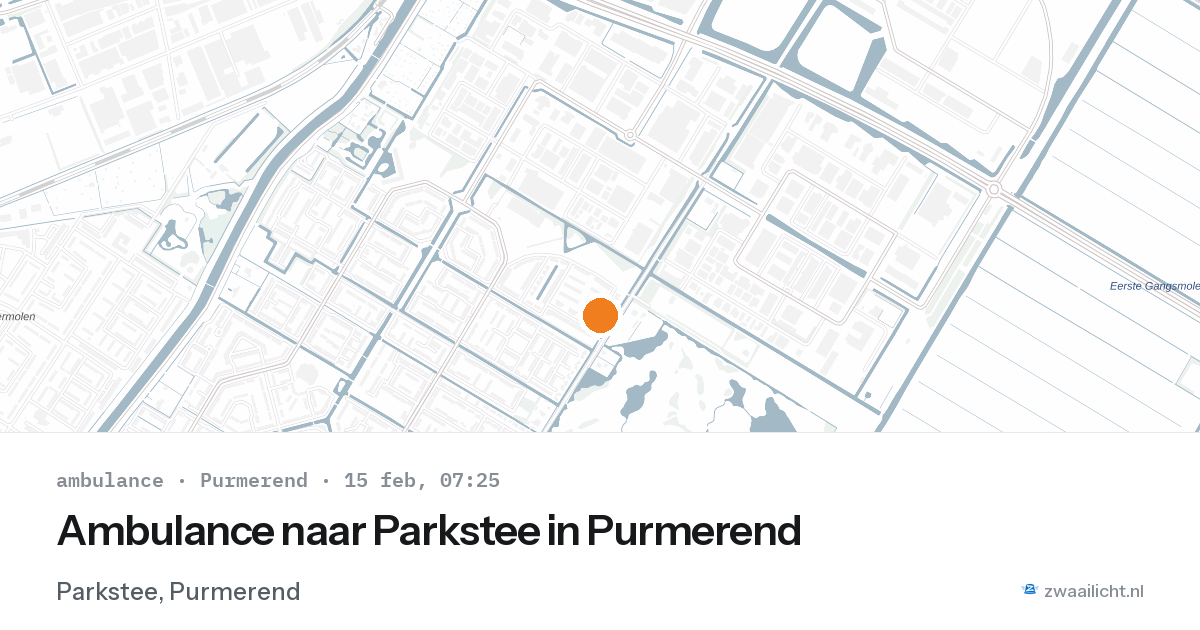 Ambulance naar Parkstee in Purmerend — 15 feb 2026