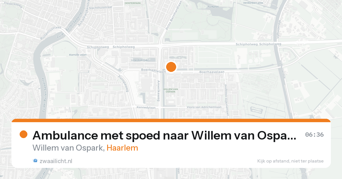 Ambulance met spoed naar Willem van Ospark in Haarlem — 24 aug 2026