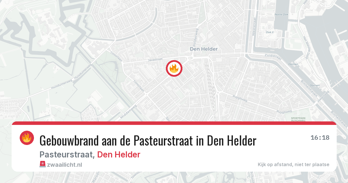 Gebouwbrand aan de Pasteurstraat in Den Helder — 14 jul 2026