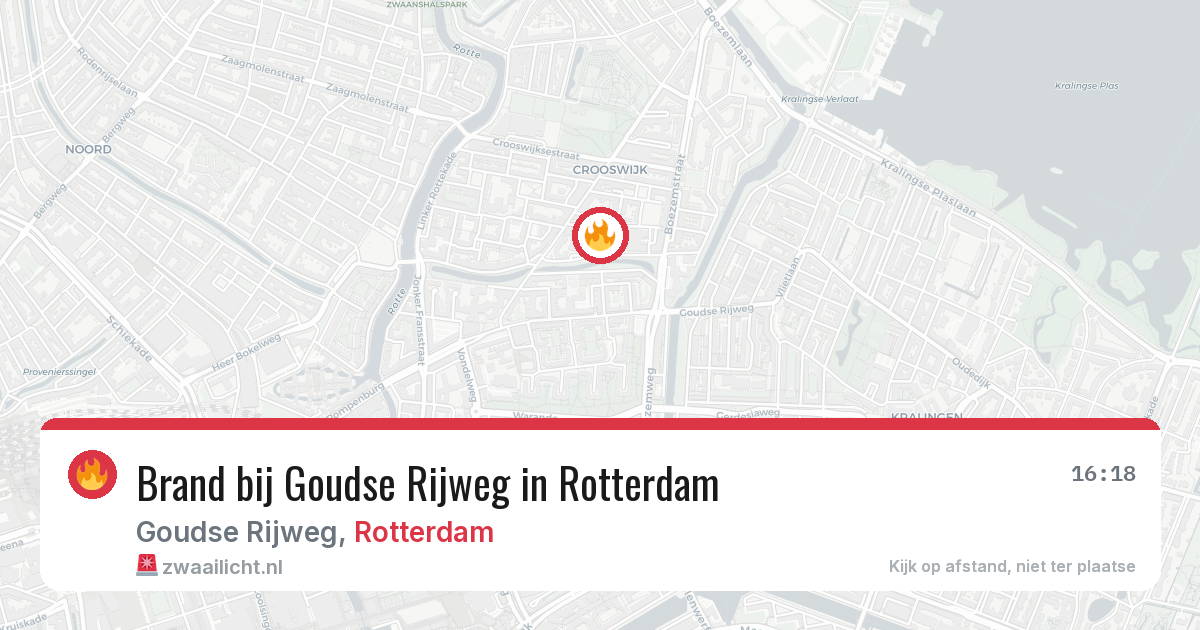 Brand bij Goudse Rijweg in Rotterdam — 14 aug 2026