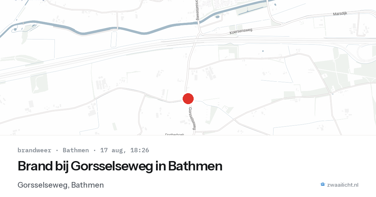 Brand bij Gorsselseweg in Bathmen — 17 aug 2026