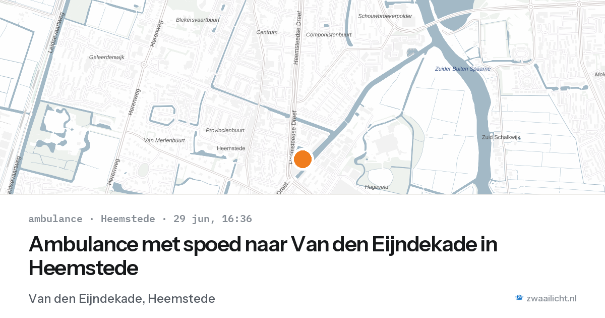 Ambulance met spoed naar Van den Eijndekade in Heemstede — 29 jun 2026