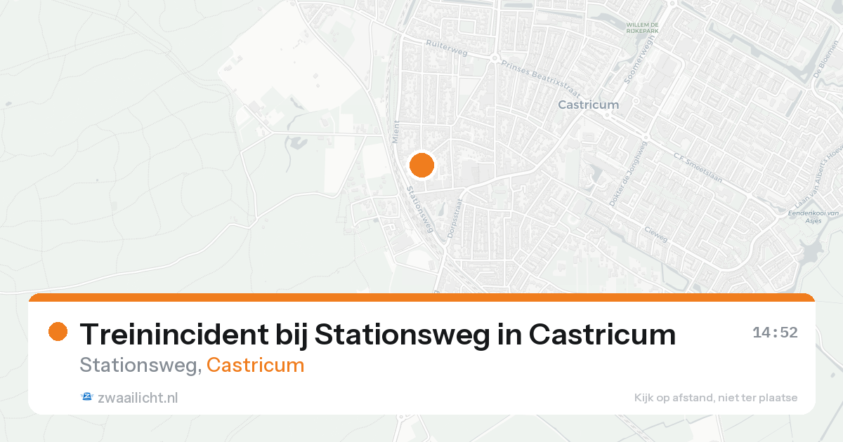 Treinincident bij Stationsweg in Castricum — 8 jun 2026