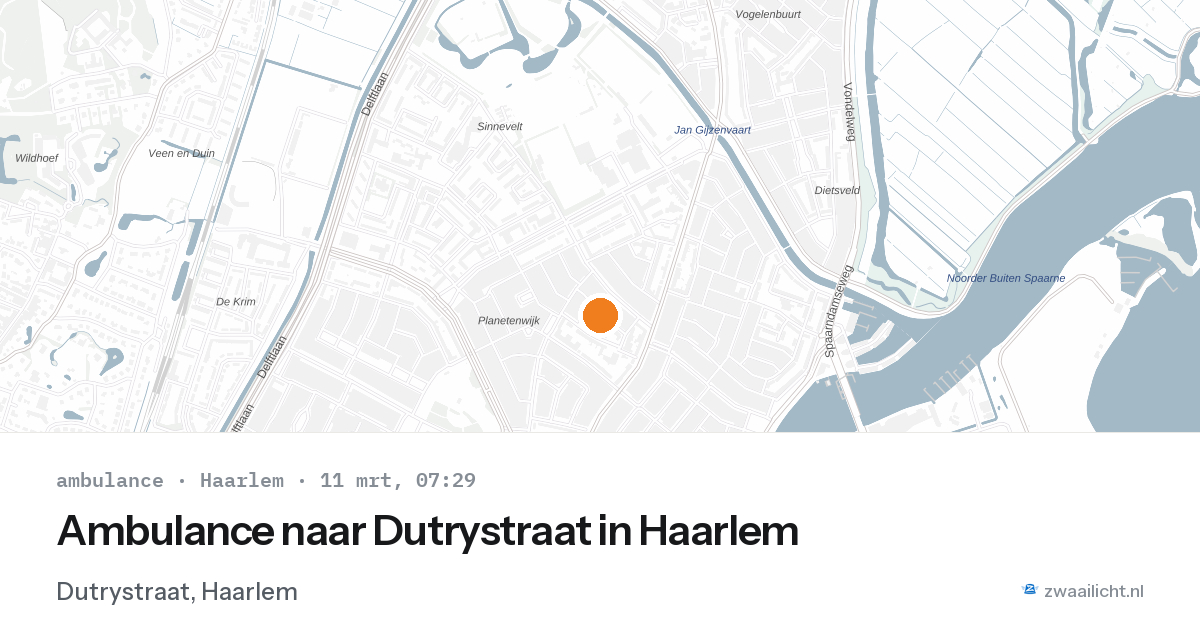 Ambulance naar Dutrystraat in Haarlem — 11 mrt 2026