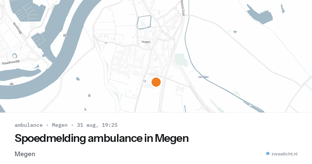 Spoedmelding ambulance in Megen — 31 aug 2026