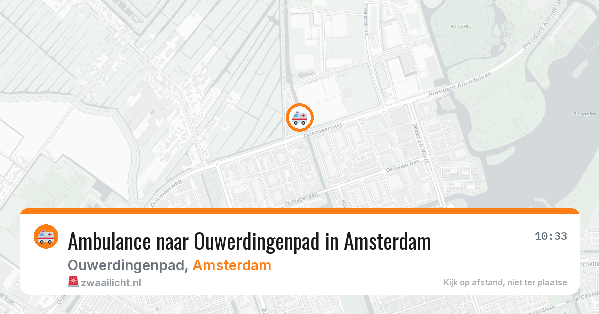 Ambulance naar Ouwerdingenpad in Amsterdam — 4 aug 2026
