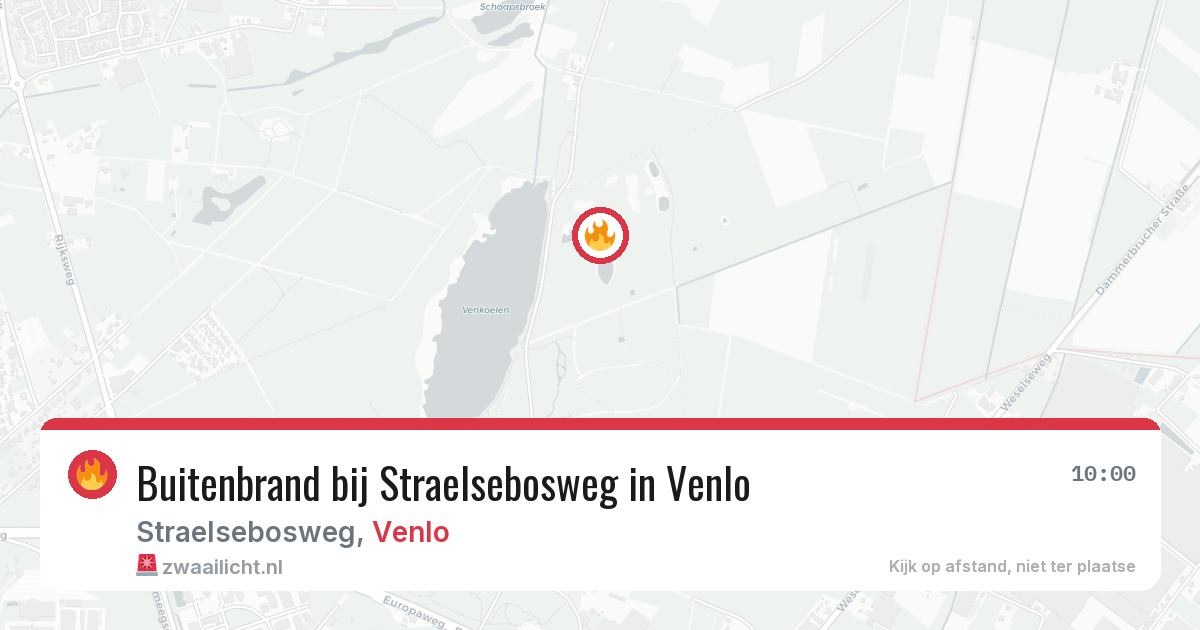 Buitenbrand bij Straelsebosweg in Venlo — 20 jun 2026