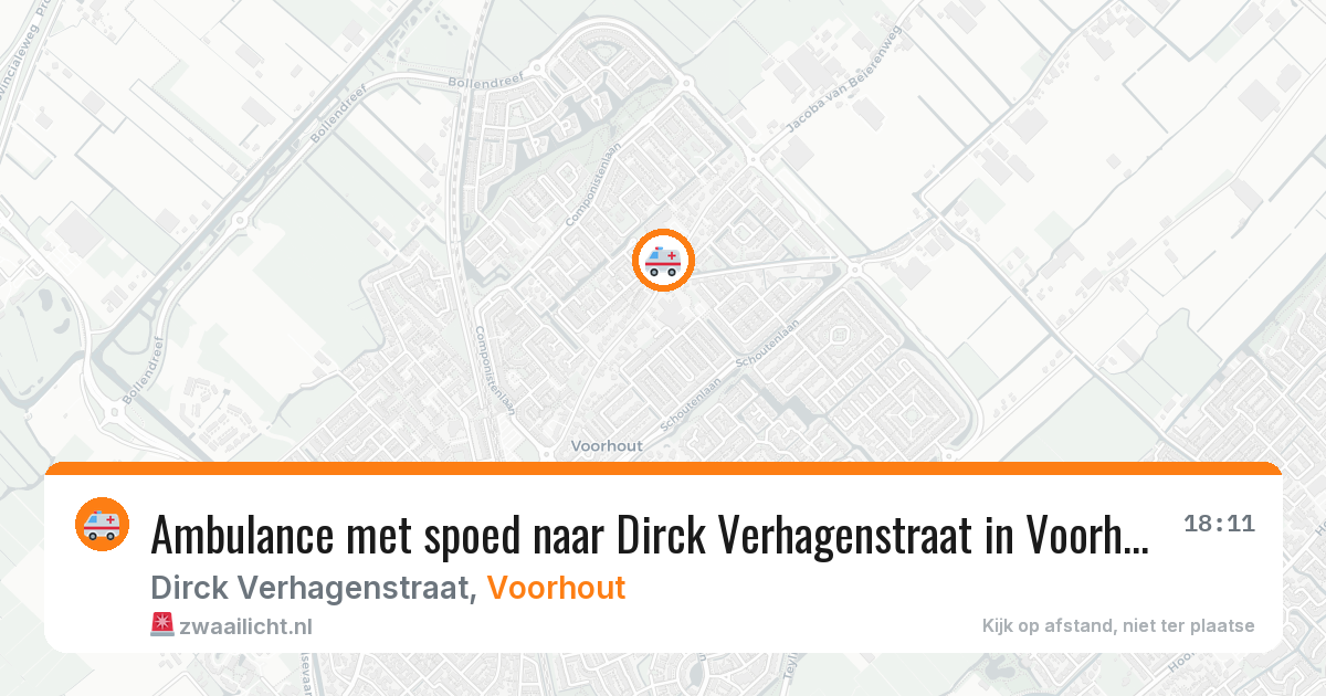 Ambulance met spoed naar Dirck Verhagenstraat in Voorhout — 4 jul 2026