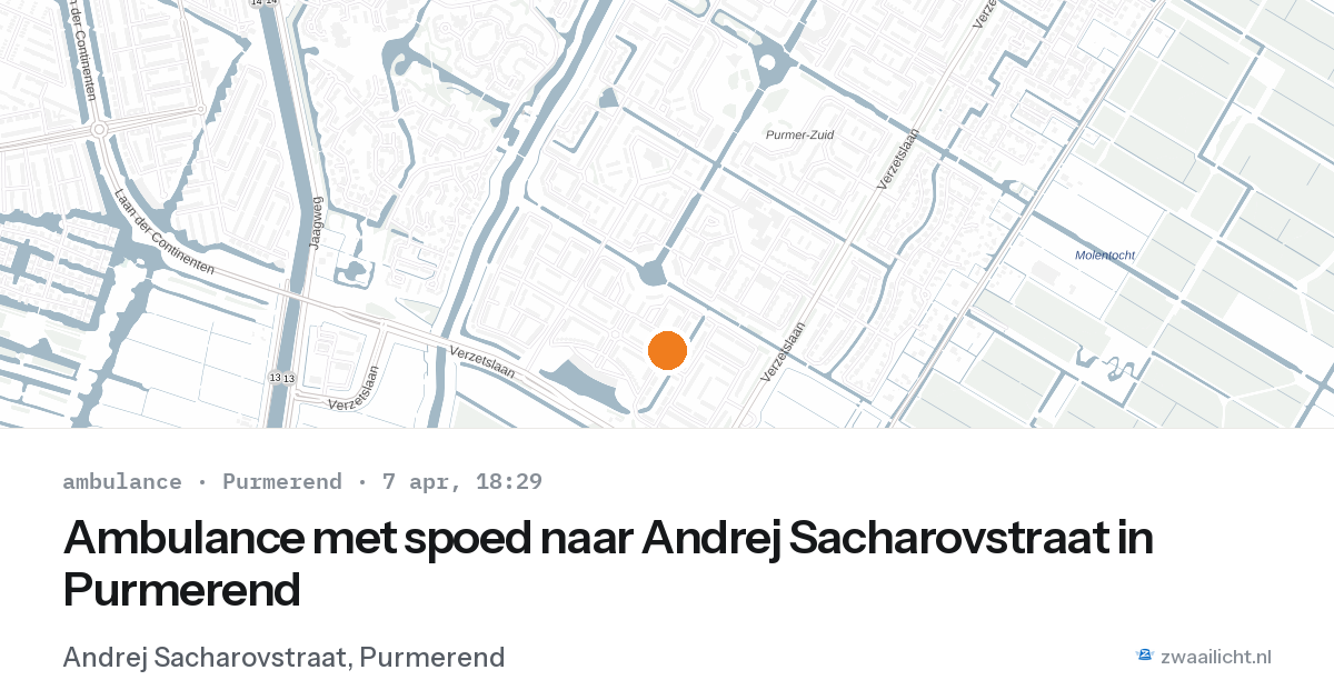 Ambulance met spoed naar Andrej Sacharovstraat in Purmerend — 7 apr 2026