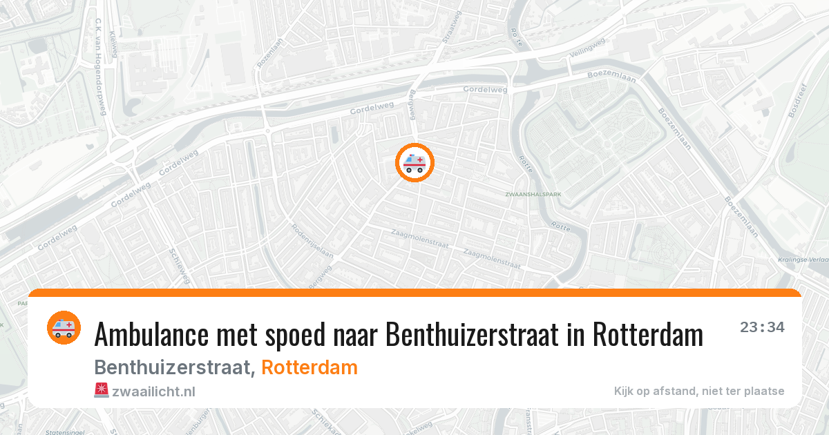 Ambulance met spoed naar Benthuizerstraat in Rotterdam — 13 aug 2026