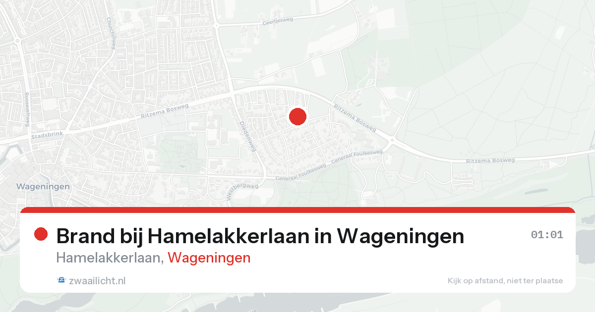 Brand bij Hamelakkerlaan in Wageningen — 23 feb 2026