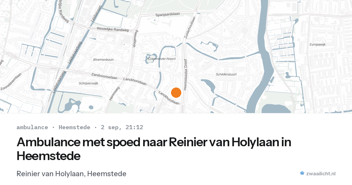 Ambulance met spoed naar Reinier van Holylaan in Heemstede — 2 sep 2026