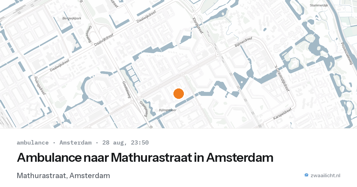 Ambulance naar Mathurastraat in Amsterdam — 28 aug 2026
