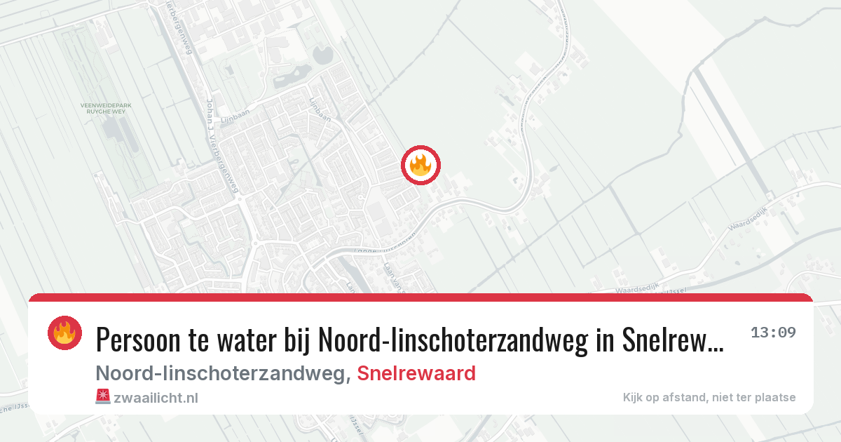Persoon te water bij Noord-linschoterzandweg in Snelrewaard — 25 jun 2026