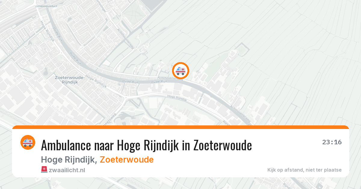 Ambulance naar Hoge Rijndijk in Zoeterwoude — 28 mrt 2026