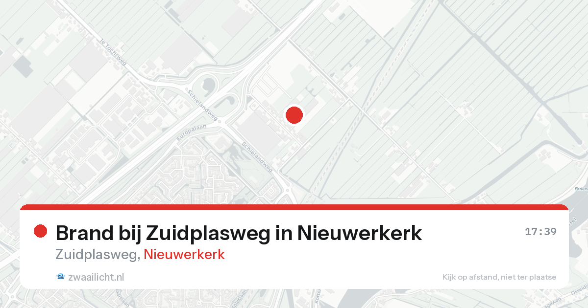 Brand bij Zuidplasweg in Nieuwerkerk — 14 aug 2026