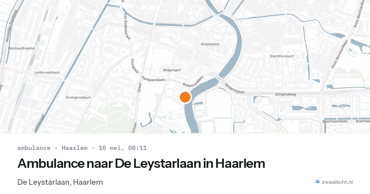 Ambulance naar De Leystarlaan in Haarlem — 10 mei 2026