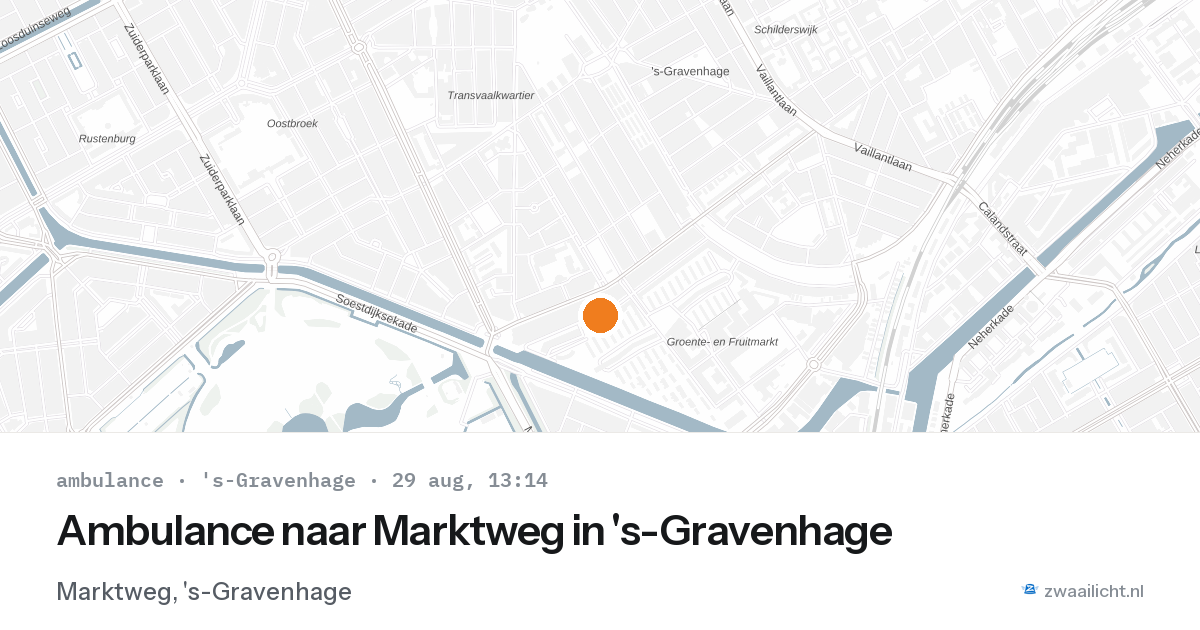 Ambulance naar Marktweg in 's-Gravenhage — 29 aug 2026