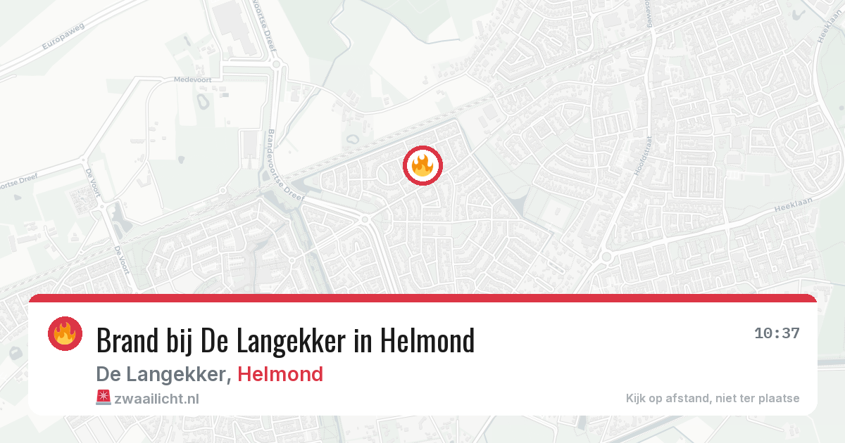 Brand bij De Langekker in Helmond — 8 jul 2026