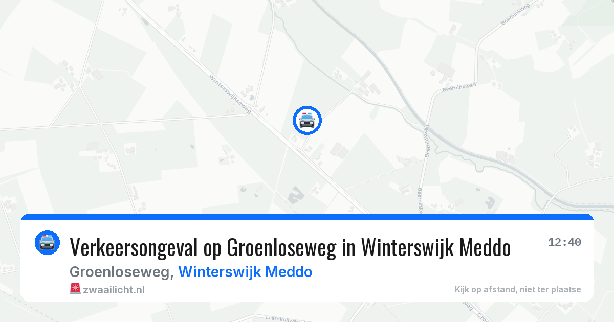 Verkeersongeval op Groenloseweg in Winterswijk Meddo — 12 mrt 2026