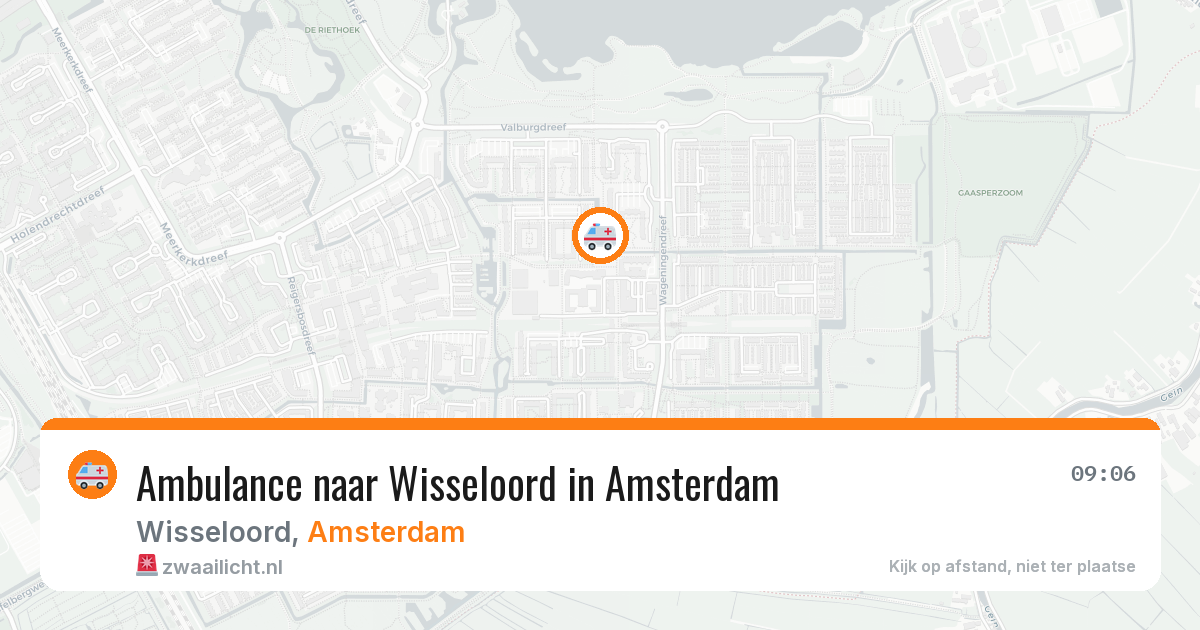 Ambulance naar Wisseloord in Amsterdam — 17 jun 2026