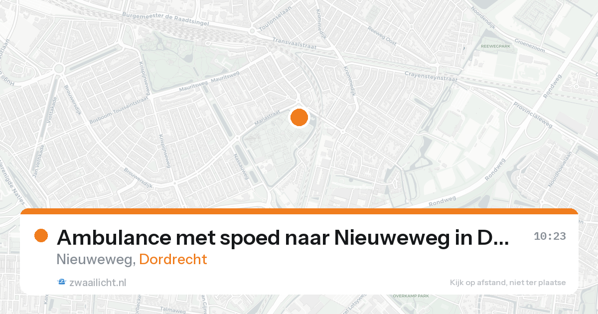 Ambulance met spoed naar Nieuweweg in Dordrecht — 22 aug 2026
