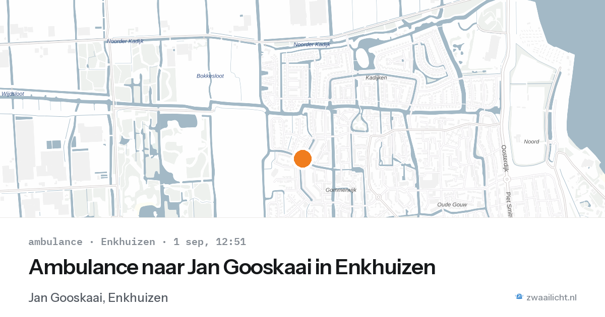 Ambulance naar Jan Gooskaai in Enkhuizen — 1 sep 2026