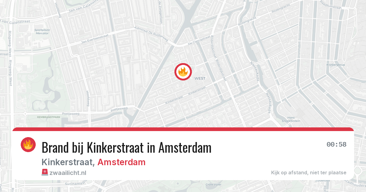 Brand bij Kinkerstraat in Amsterdam — 26 mei 2026