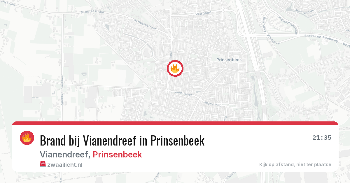 Brand bij Vianendreef in Prinsenbeek — 21 mei 2026