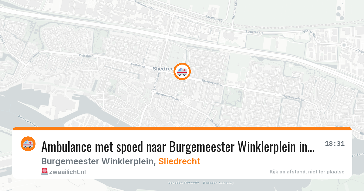 Ambulance met spoed naar Burgemeester Winklerplein in Sliedrecht — 10 apr 2026