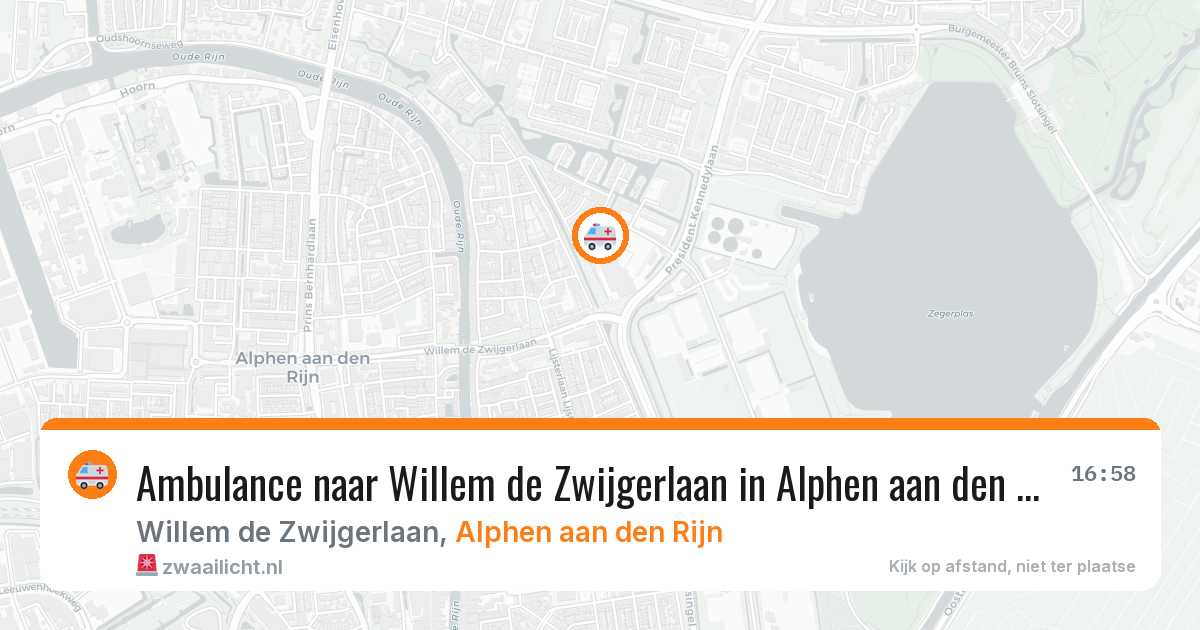 Ambulance naar Willem de Zwijgerlaan in Alphen aan den Rijn — 7 aug 2026