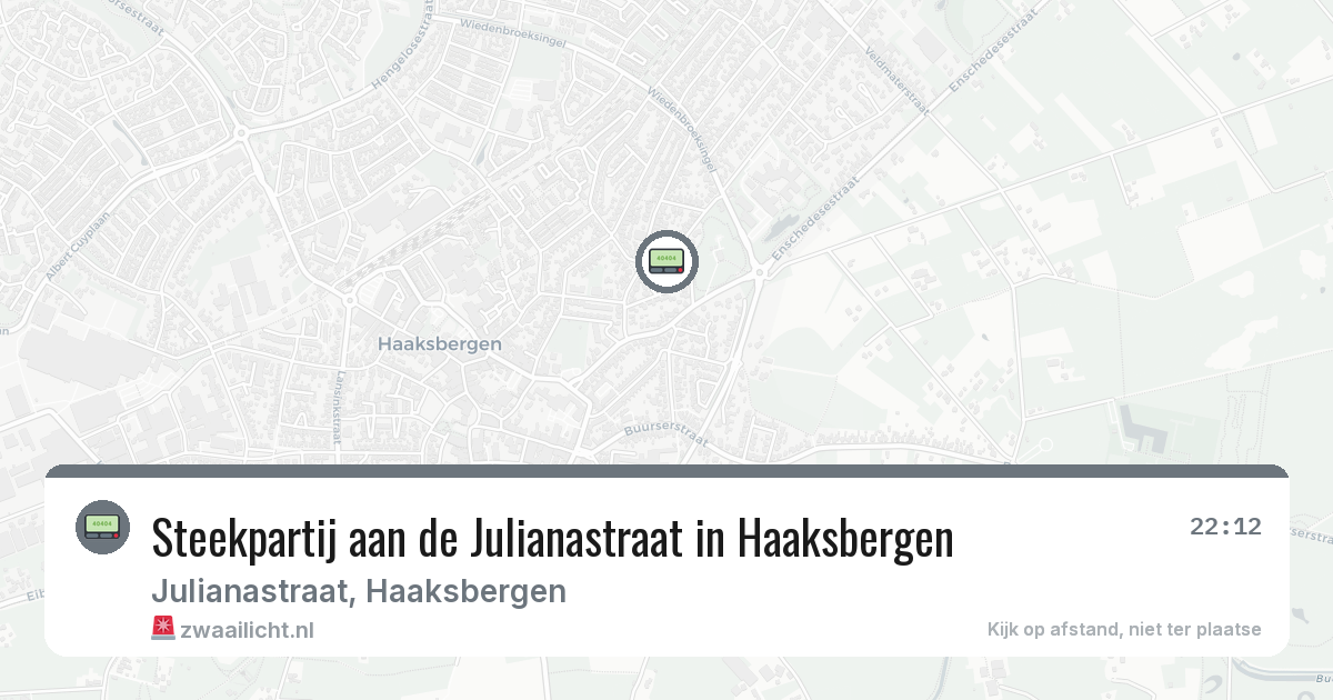 Steekpartij aan de Julianastraat in Haaksbergen — 28 jun 2026
