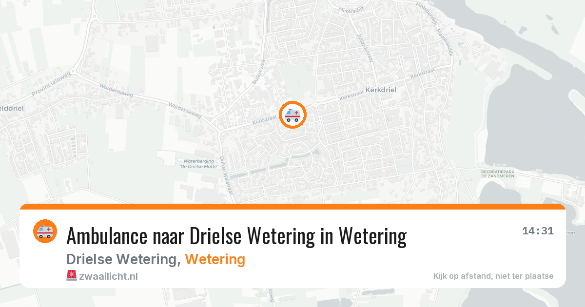 Ambulance naar Drielse Wetering in Wetering — 29 jun 2026