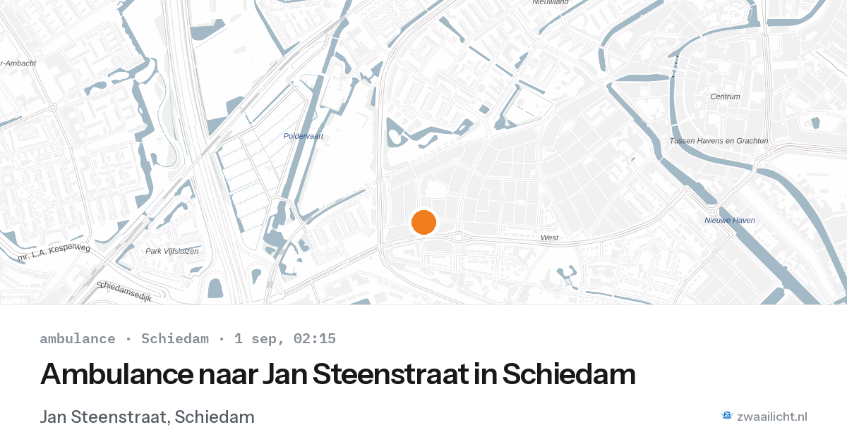 Ambulance naar Jan Steenstraat in Schiedam — 1 sep 2026