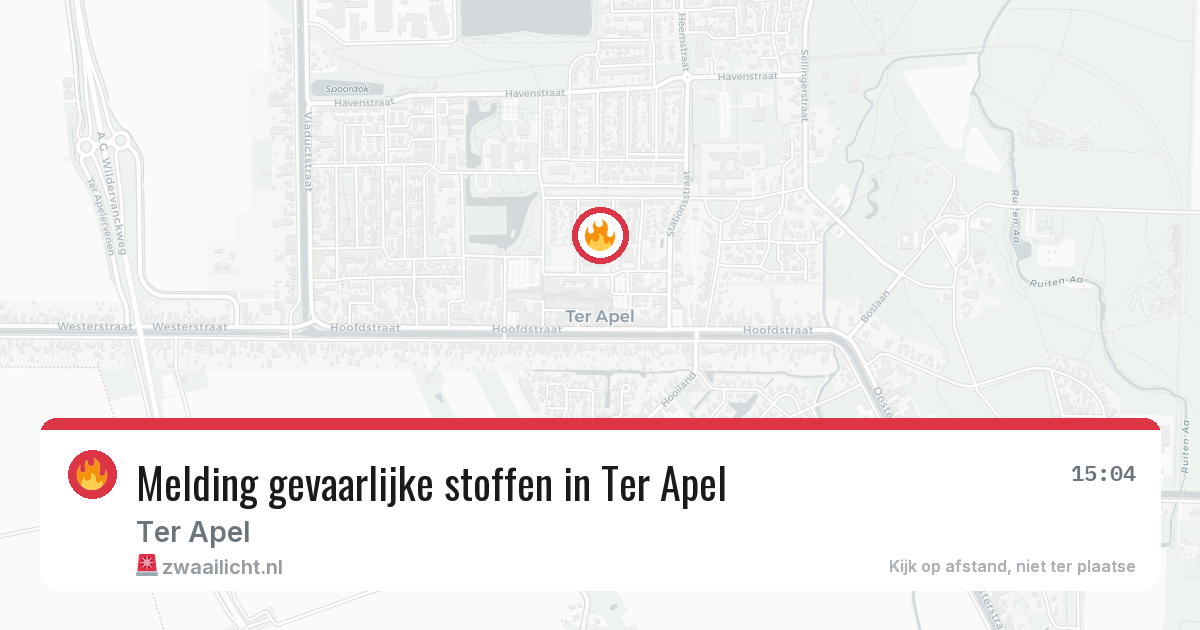 Melding gevaarlijke stoffen in Ter Apel — 13 mei 2026